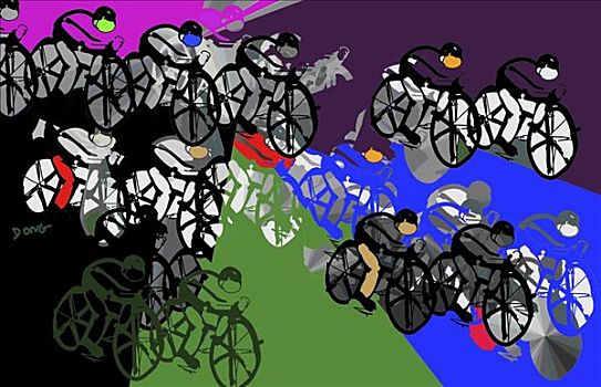 骑车,比赛,2007年,电脑制图