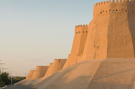 乌兹别克斯坦,希瓦,城墙,要塞