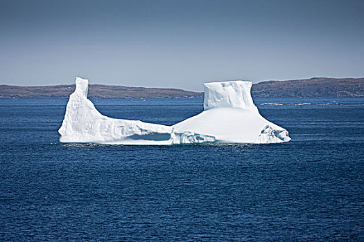 奇怪,形状,冰山,海岸,风景,船,小湾,北方,半岛,纽芬兰,加拿大