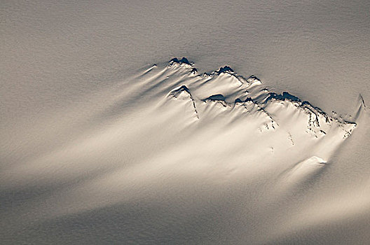 俯视,风吹,奇奈峡湾国家公园,阿拉斯加,冬天