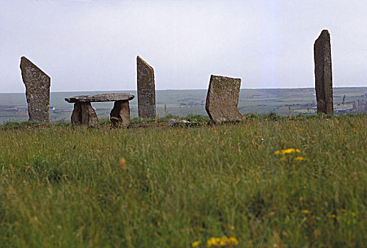巨石,圆,巨石墓,千禧年,奥克尼郡,苏格兰,20世纪,艺术家