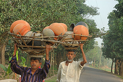 出售,泥,器物,孟加拉,2008年