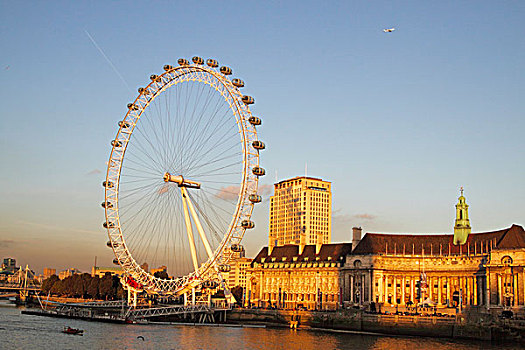 风景,高处,泰晤士河,千禧之轮,伦敦,英国