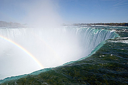 彩虹,上方,瀑布,马蹄铁瀑布,尼亚加拉瀑布,安大略省,加拿大