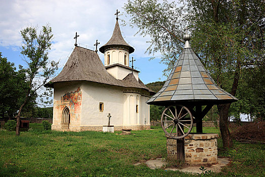 建造,教堂,神圣,摩尔达维亚,罗马尼亚,欧洲