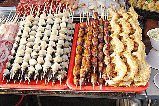烤串,小吃摊,北京,中国,亚洲