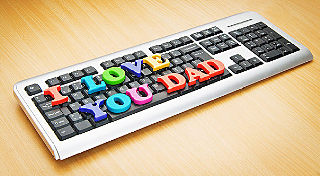 我爱你,爸爸,文字,键盘