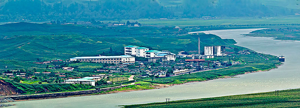 朝鲜新义州鸭绿江外滩