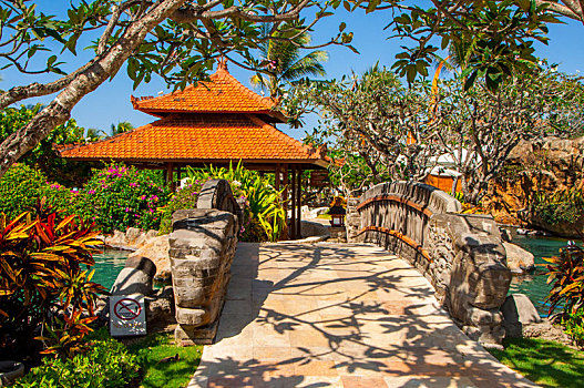 印尼峇里岛渡假胜地,美丽的建筑与花园