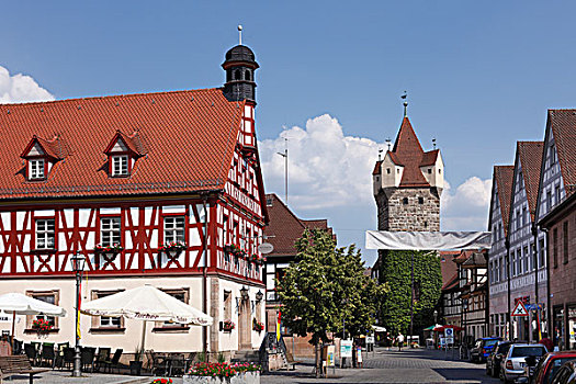 老市政厅,塔,中弗兰肯,德国,弗兰克尼亚,巴伐利亚,欧洲