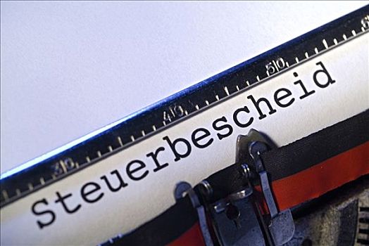 文字,德国,税,评定,纸张,老,打字机
