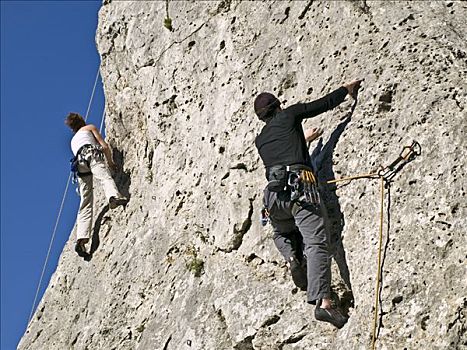 攀登,岩石,山,下奥地利州,奥地利,欧洲