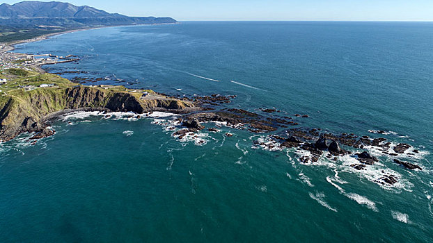 航拍,岬角,北海道,日本