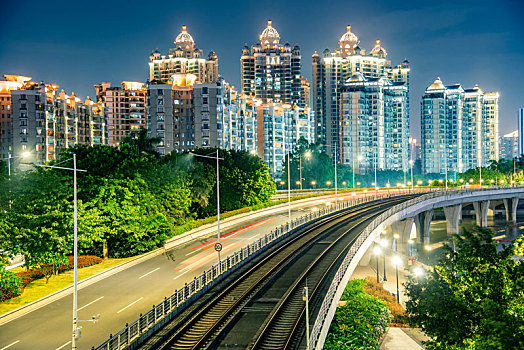 道路,夜景,广州