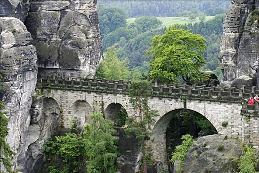 德国,萨克森,砂岩,石头,瑞士,风景,著名,桥