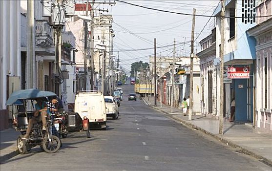街道,西恩富戈斯,古巴,加勒比海,北美