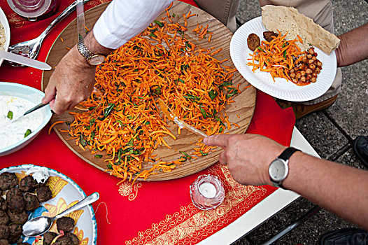 胡萝卜沙拉,自助餐,摩洛哥人,聚会