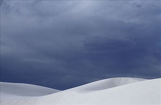 白沙,沙丘,对比,雷雨天气