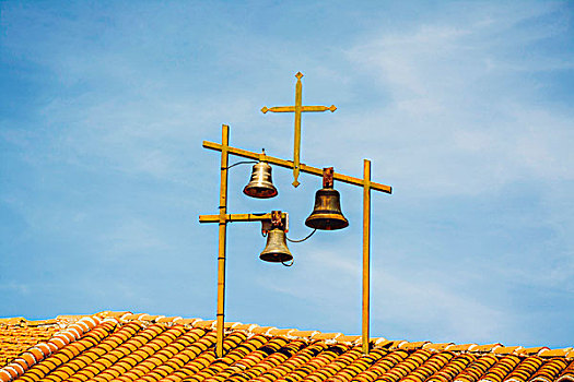 钟,顶端,教堂,上卢瓦尔省,法国
