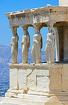 门廊,女像柱,卫城,雅典,希腊