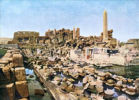 全视图,卡尔纳克神庙,路克索神庙,埃及,20世纪