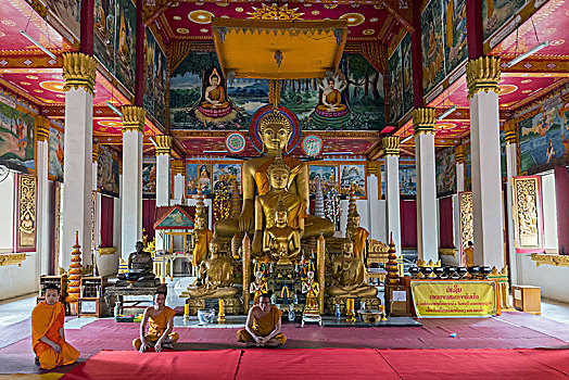 佛像,崇拜,寺院,万象,老挝