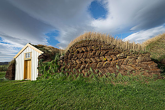 草皮,房子,建筑,博物馆,区域,冰岛,欧洲