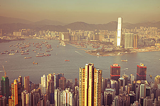 上方,风景,香港