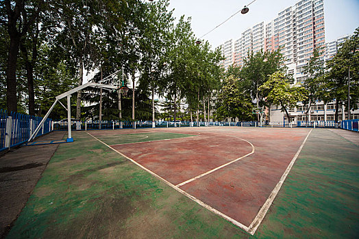 公共绿地小区学校篮球场
