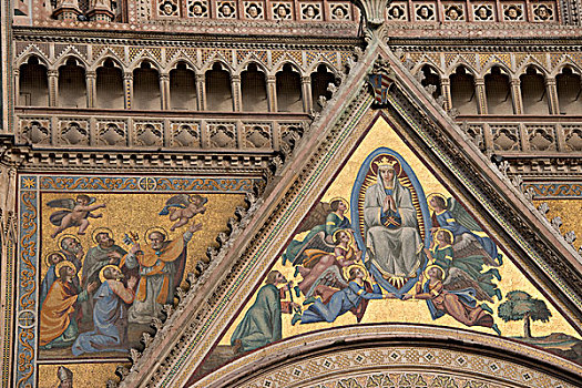 意大利,翁布里亚,奥维多,大教堂,中央教堂,13世纪,哥特式,杰作,一个,最好,建筑,特写,宗教,图案,大幅,尺寸