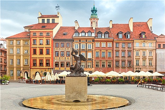 美人鱼,华沙,市场,广场,波兰