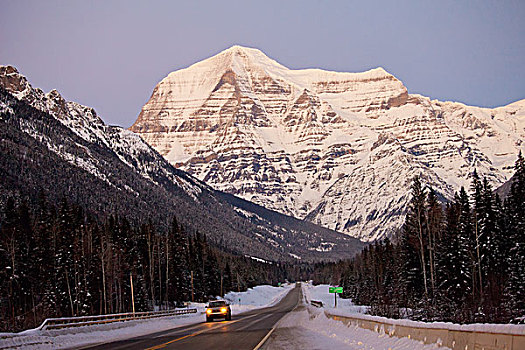 公路,罗布森山,不列颠哥伦比亚省,加拿大