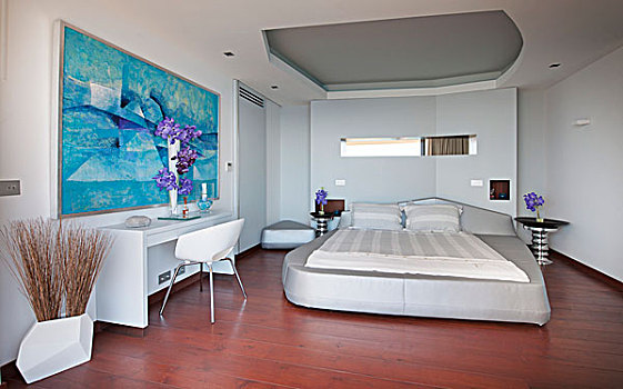 软垫,床,抽象艺术,未来,卧室