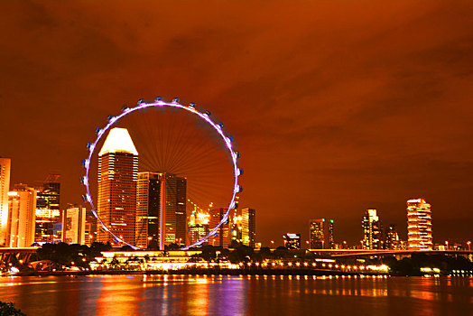 新加坡摩天轮夜色