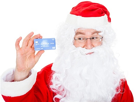 头像,圣诞老人,拿着,信用卡