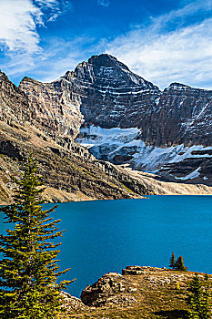 湖和冰川,优鹤国家公园,英属哥伦比亚大学,加拿大