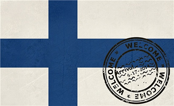 欢迎,芬兰,旗帜,护照
