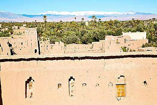 褐色,旧建筑,非洲,摩洛哥,云,靠近,塔