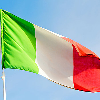 摆动,旗帜,蓝天,意大利,彩色
