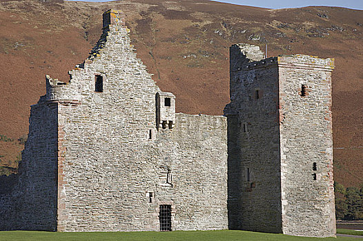 苏格兰,北爱尔郡,遗址,城堡,中间,阿兰岛