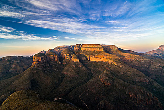 岩石构造,三茅屋岩,布莱德河峡谷,全景,路线,普玛兰加省,南非,非洲