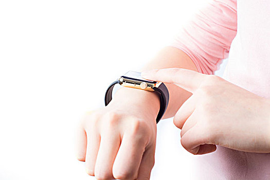 女手用白色的的的smartwatch