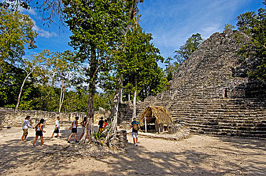 遗址,石碑,玛雅,马雅里维拉,尤卡坦半岛,墨西哥