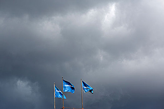 旗帜,乌云,风暴,象征