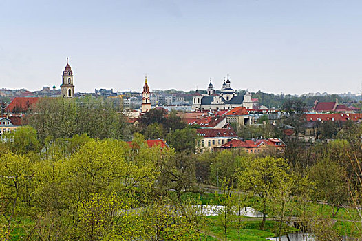 俯视,城市,维尔纽斯,立陶宛