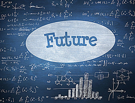 未来,蓝色,黑板,文字,数学,公式