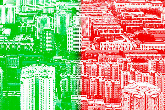 城市,分开,红色,绿色