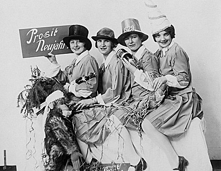 四个女人,庆贺,除夕,20世纪20年代,德国,欧洲
