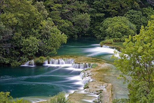 瀑布,达尔马提亚,克罗地亚