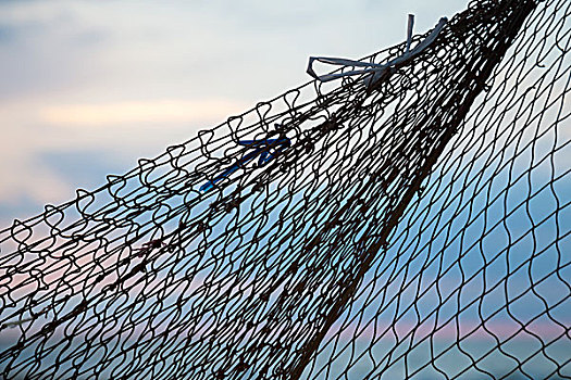 渔网,剪影,高处,晨空,背景